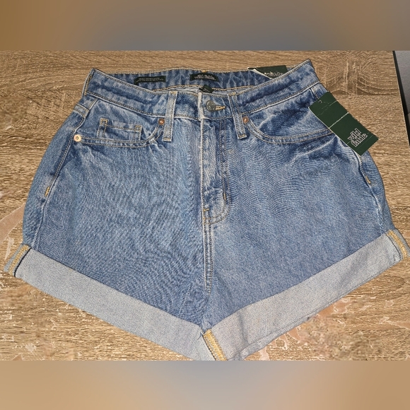 NWT Wild Fable Highest Rise Mom Short Cuffed Denim Jean HAPPY Shorts 0 25R 25 R - Picture 2 of 10